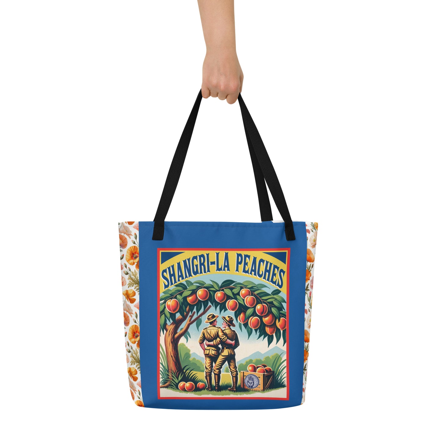 Fruit Labels All-Over Print Large Tote Bag