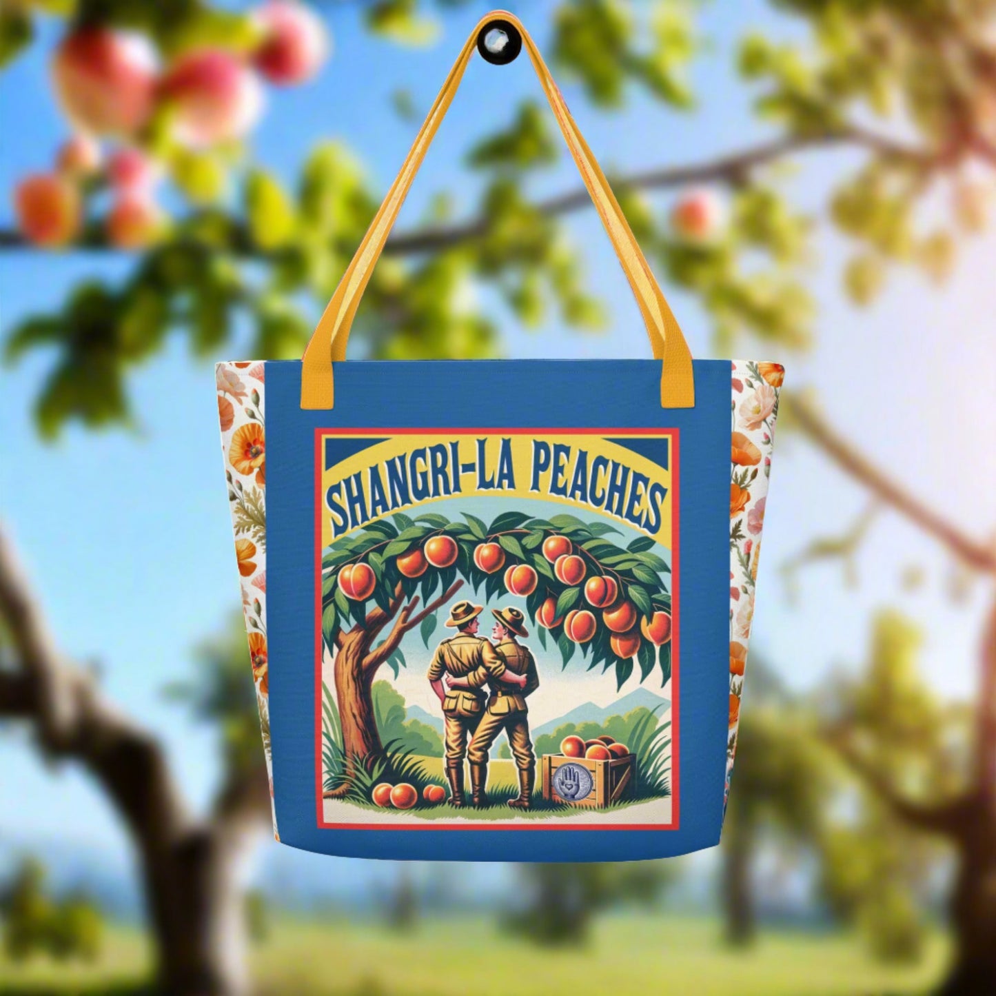 Fruit Labels All-Over Print Large Tote Bag