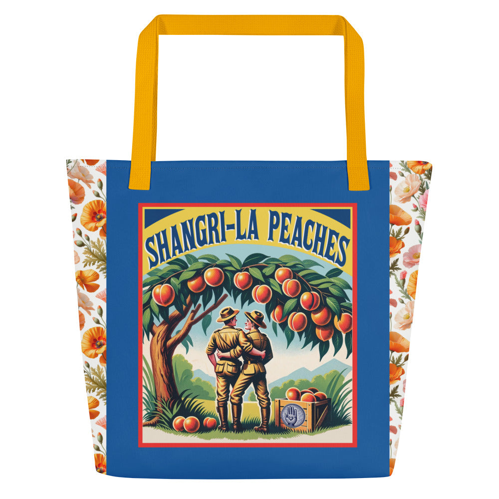 Fruit Labels All-Over Print Large Tote Bag