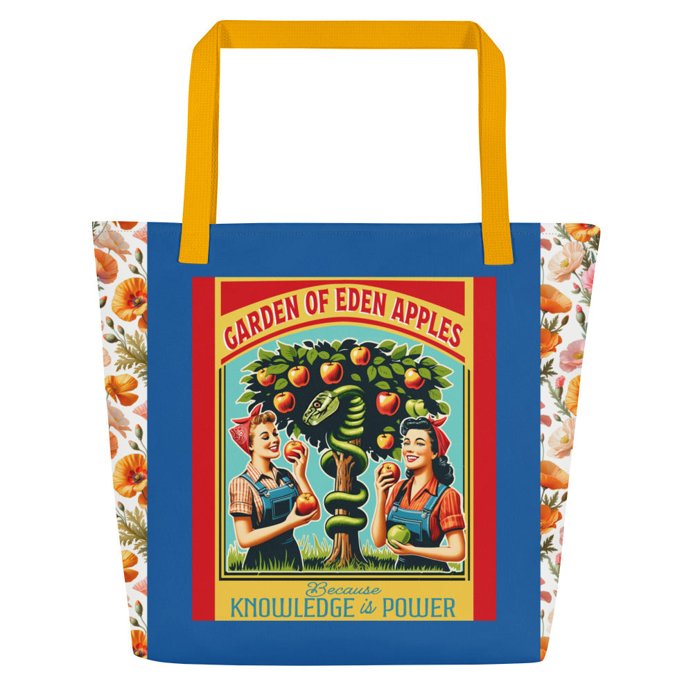 Fruit Labels All-Over Print Large Tote Bag