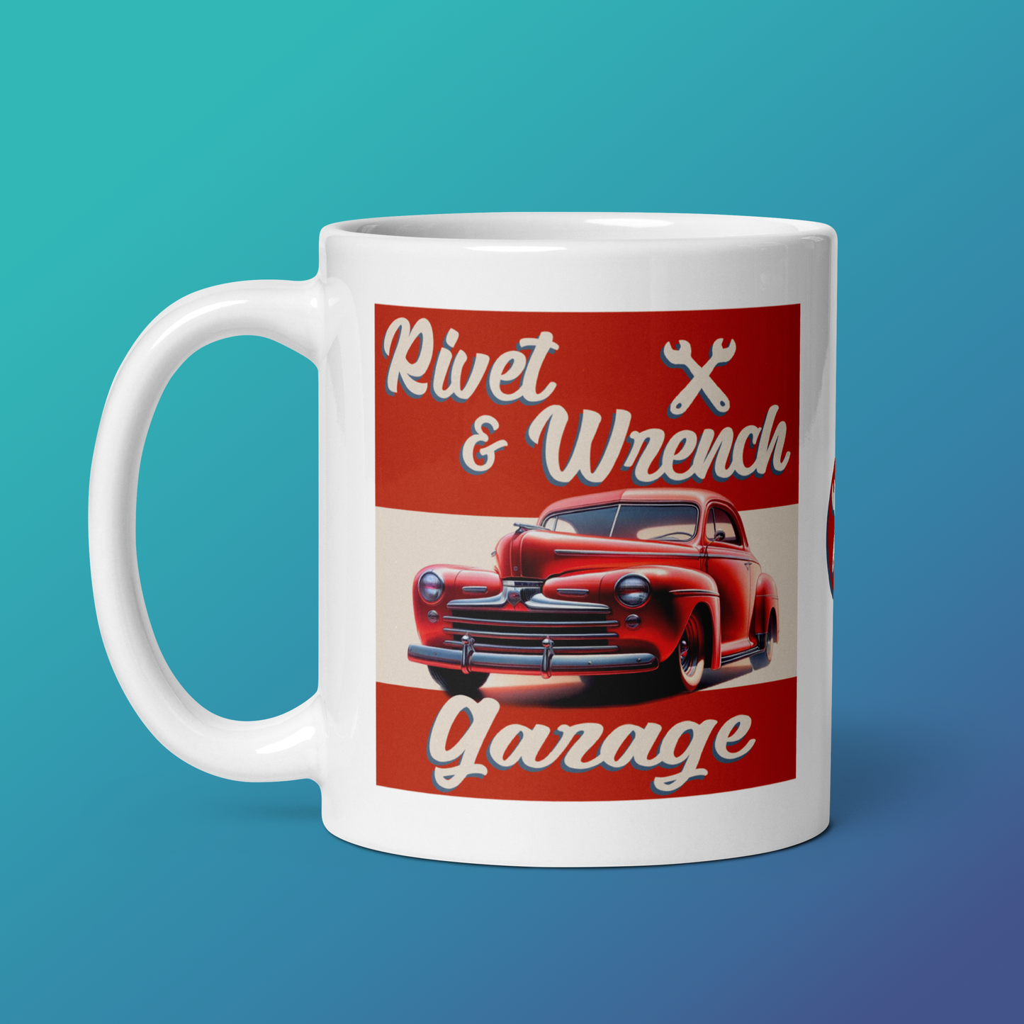 Wrench & Rivet Gal White glossy mug