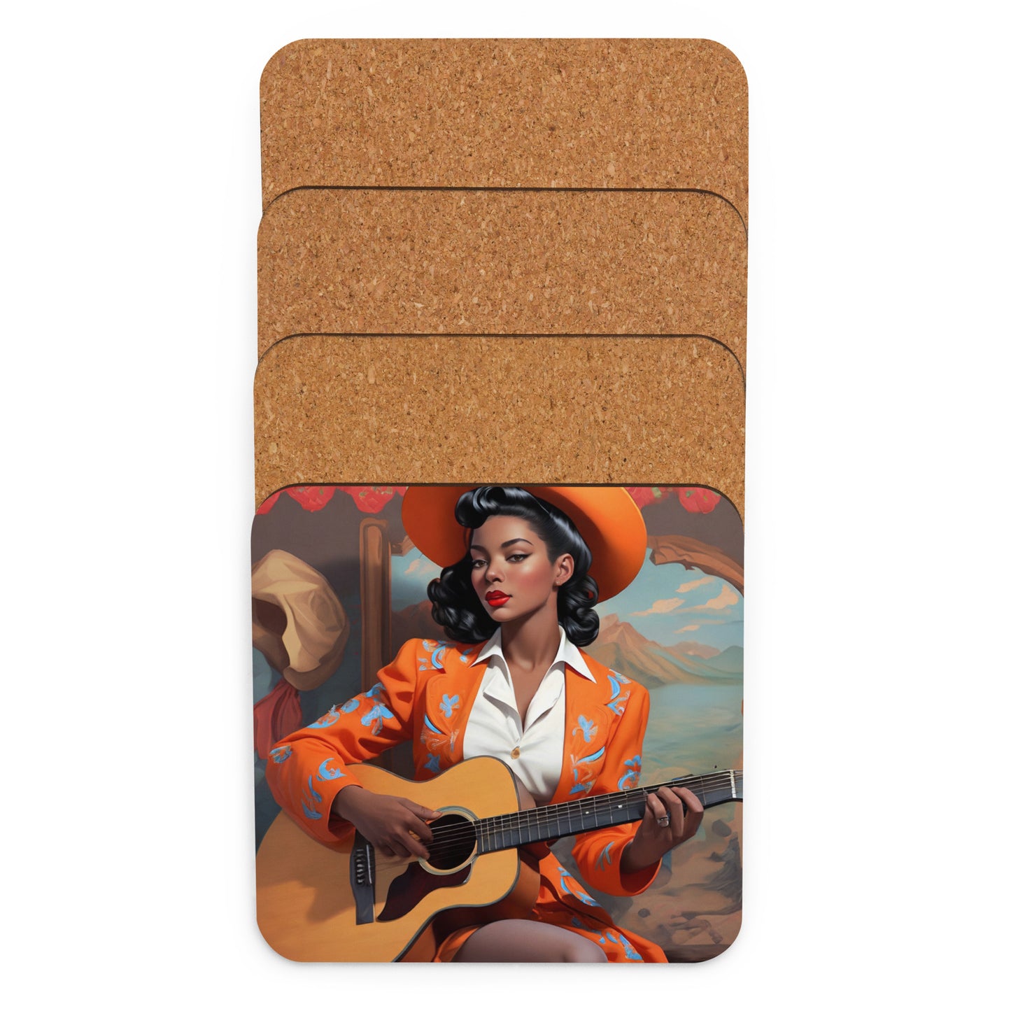 Clementine 2 Cork-back coaster