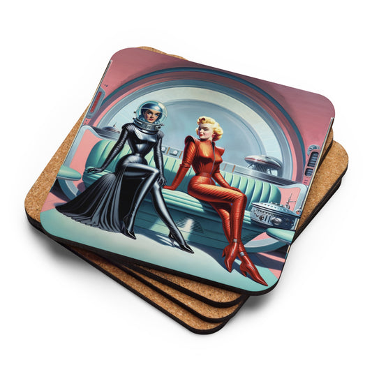 Stars in Space Dorothy & Lorelei Cork-back coaster