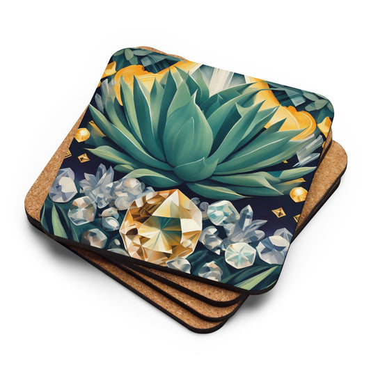 Agave Gems 4 Cork-Back Coaster top