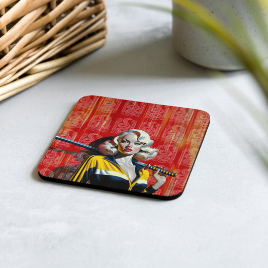 KB Pinup Mamba Cork-back coaster