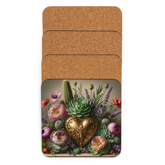 Agave Heart 4 Cork-back coaster