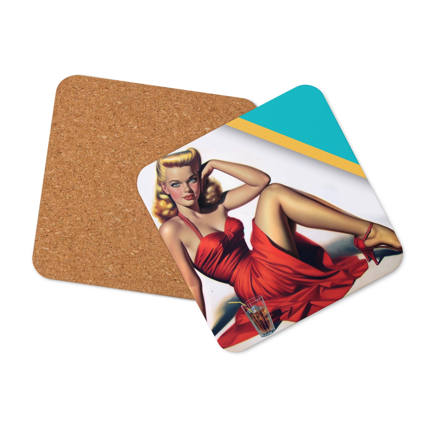 Cocktail Cutie 1 Cork-back coaster