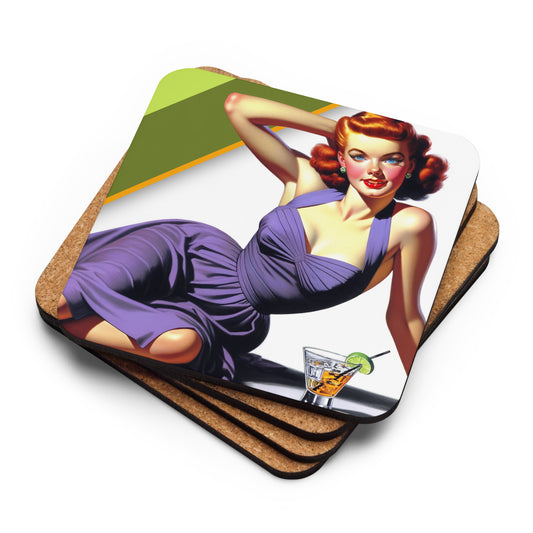 Cocktail Cutie 4 Cork-back coaster