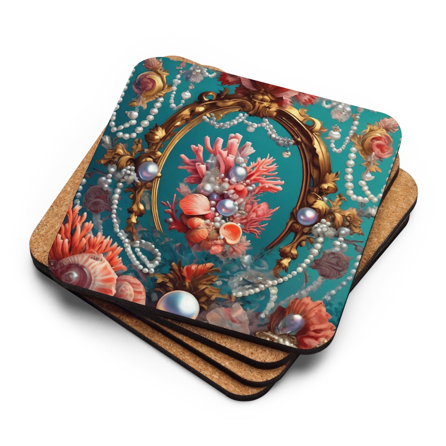 Coral Gems 2 Cork-back coaster