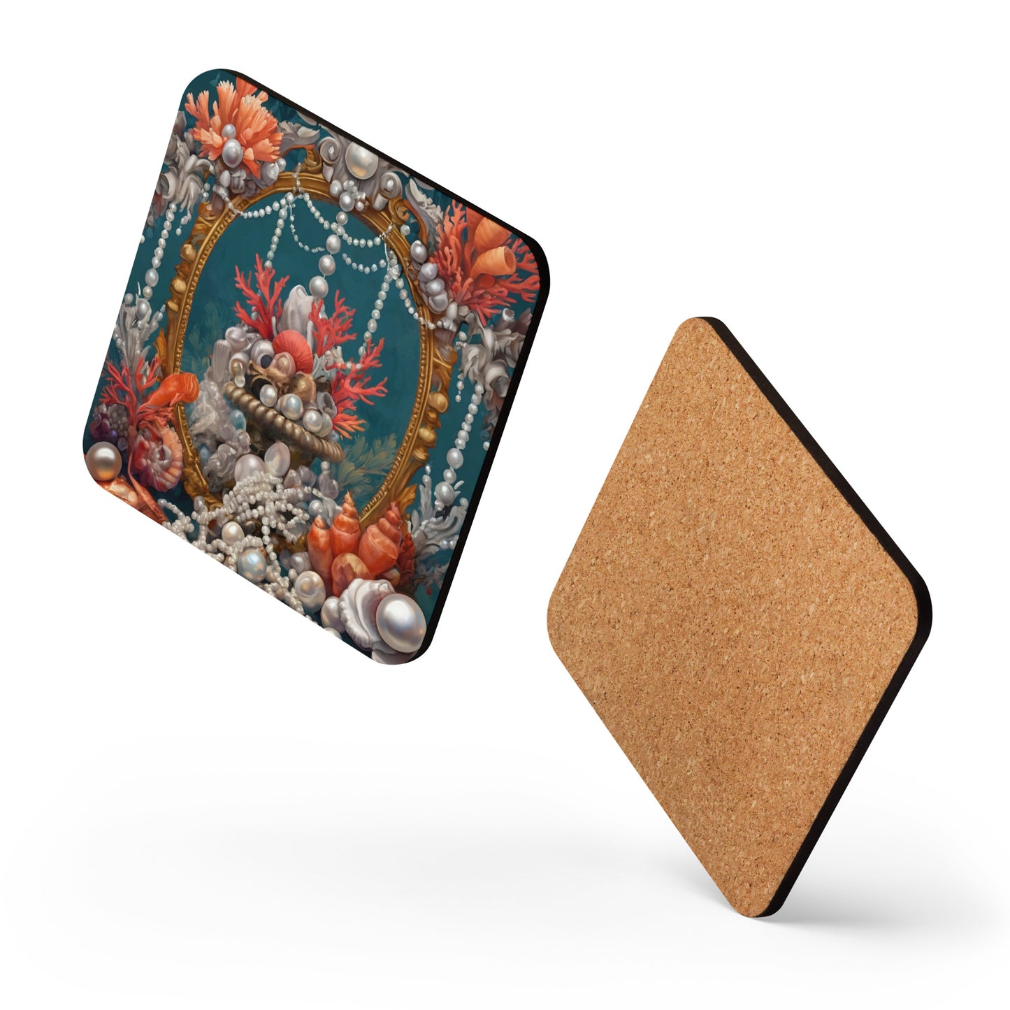 Coral Gems 3 Cork-back coaster