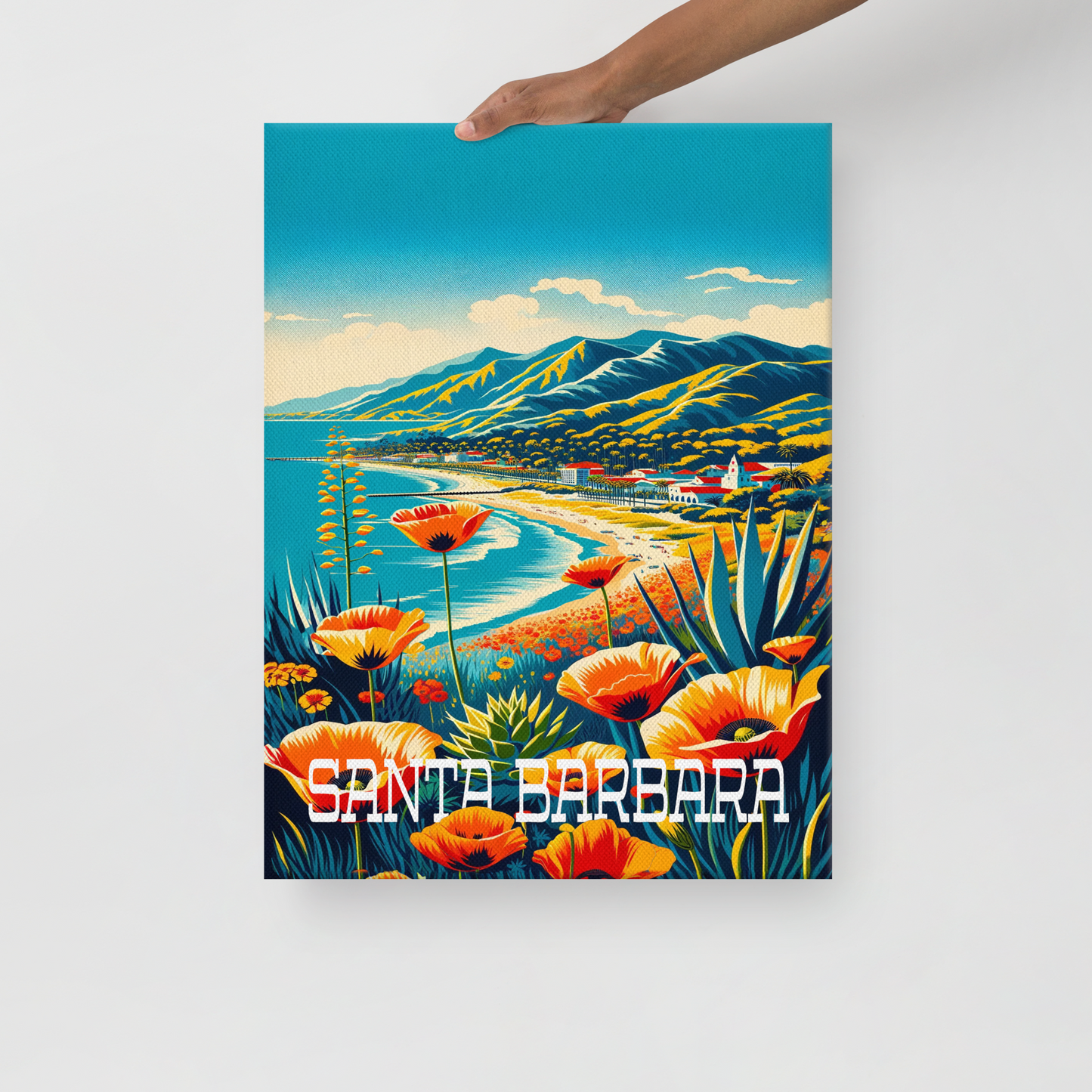 Santa Barbara Travel Poster 18x24" Thin Canvas