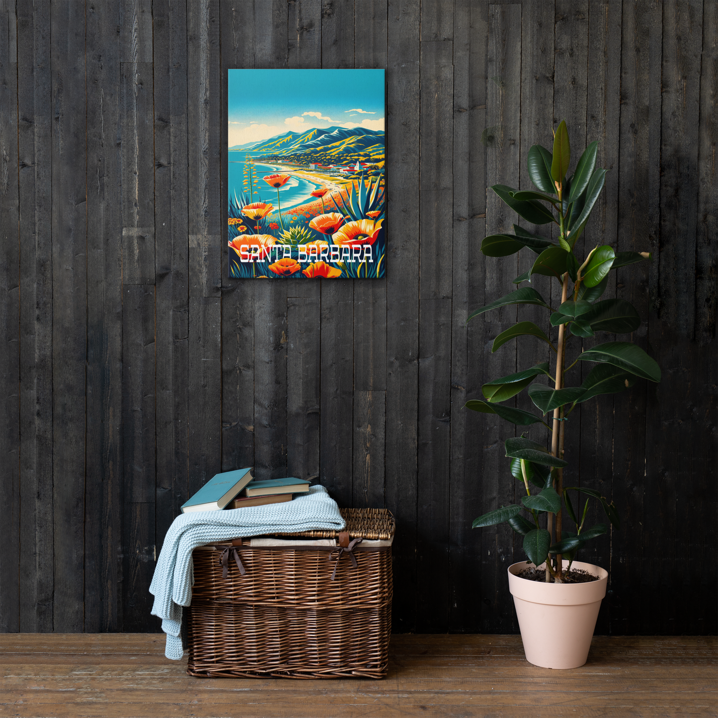 Santa Barbara Travel Poster 18x24" Thin Canvas