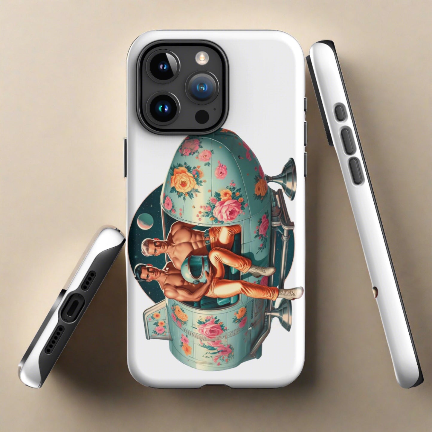 Astro Boys 2 Tough Case for iPhone® handsome astronauts ready for takeoff