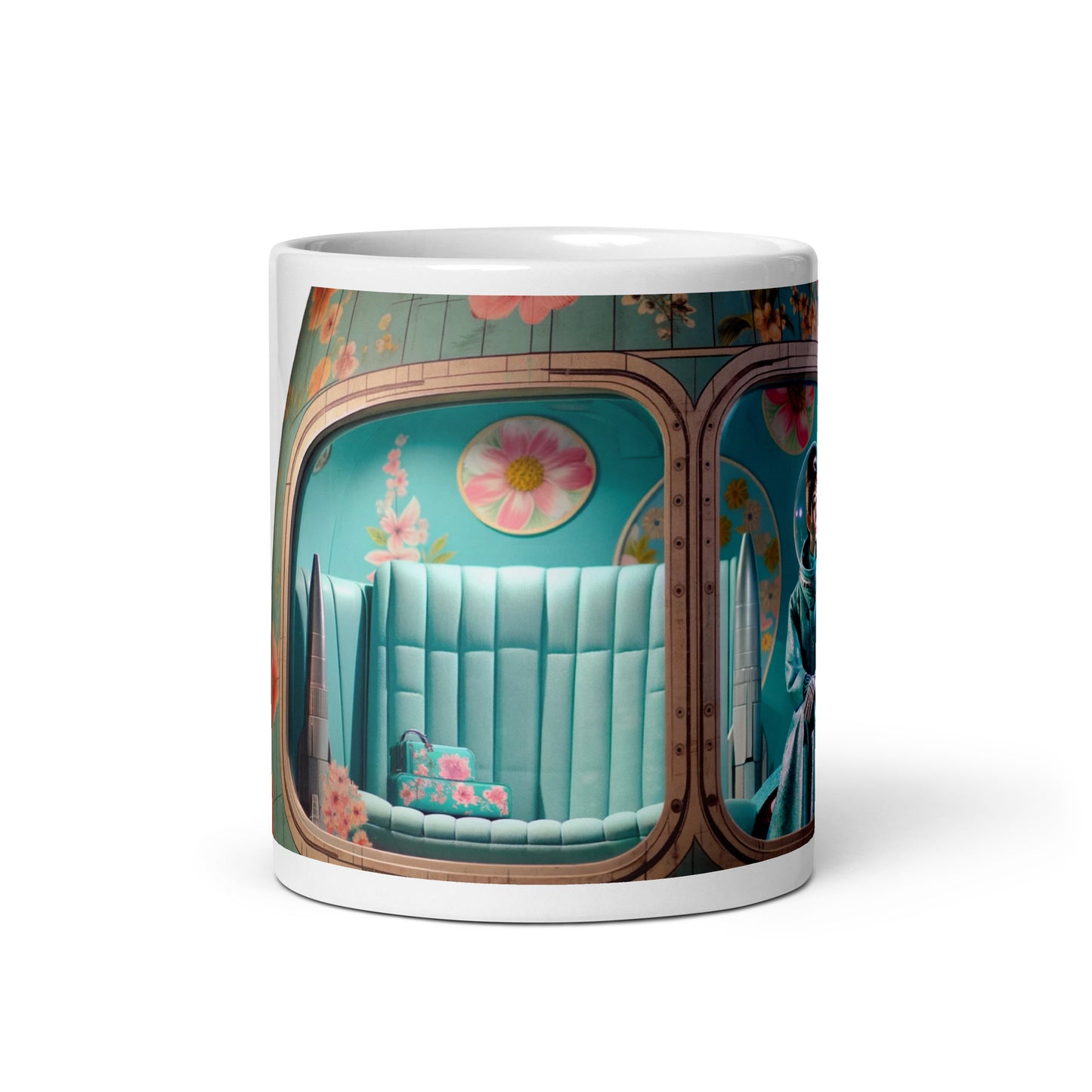 Audrey's Space Holiday White Glossy Mug