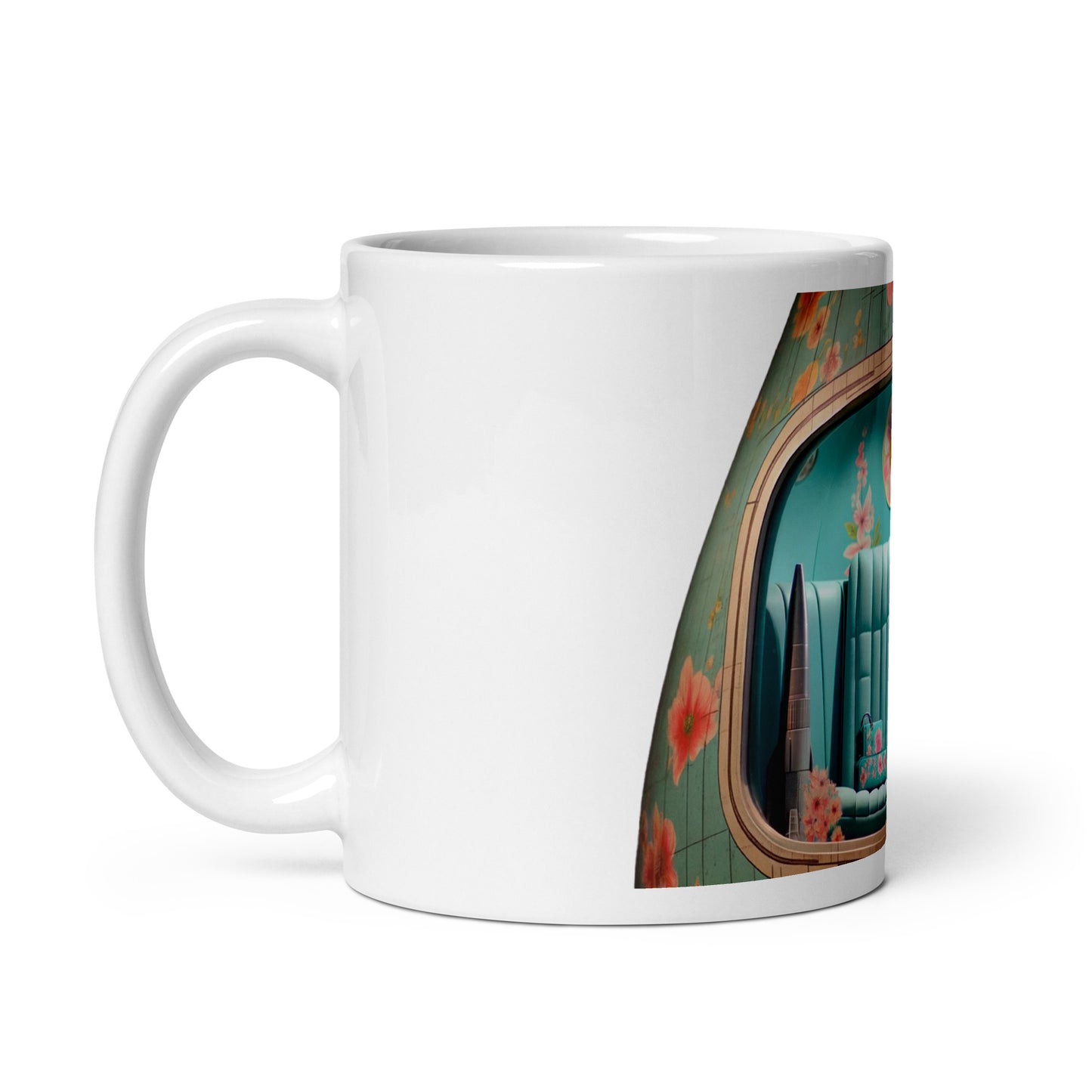 Audrey's Space Holiday White Glossy Mug