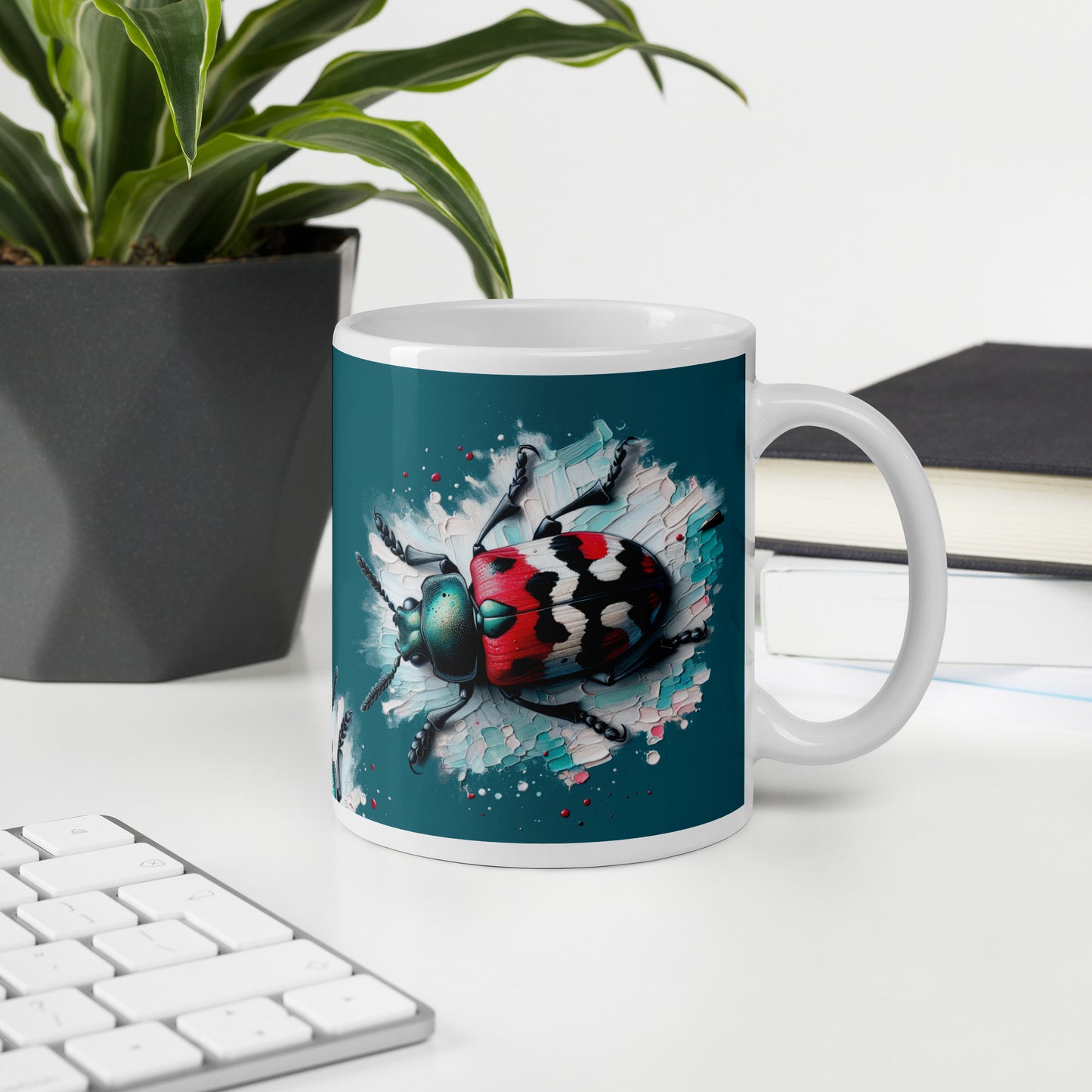 Beetle Juice 1 White glossy mug